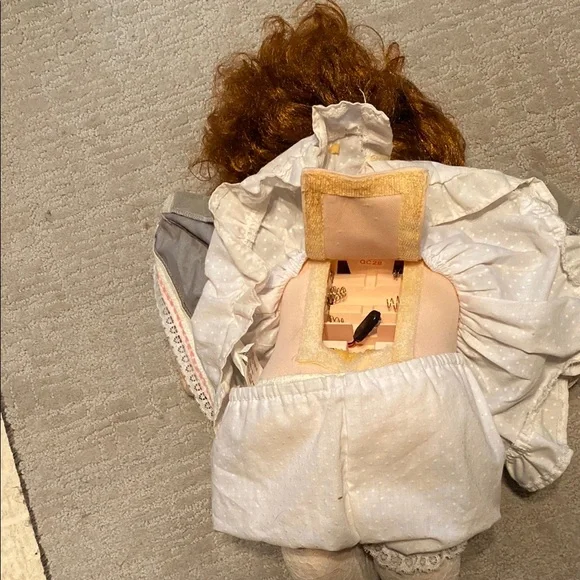 Cabbage Patch Kid Doll with Red Brown Hair and Gray Dress - Picture 5 of 10